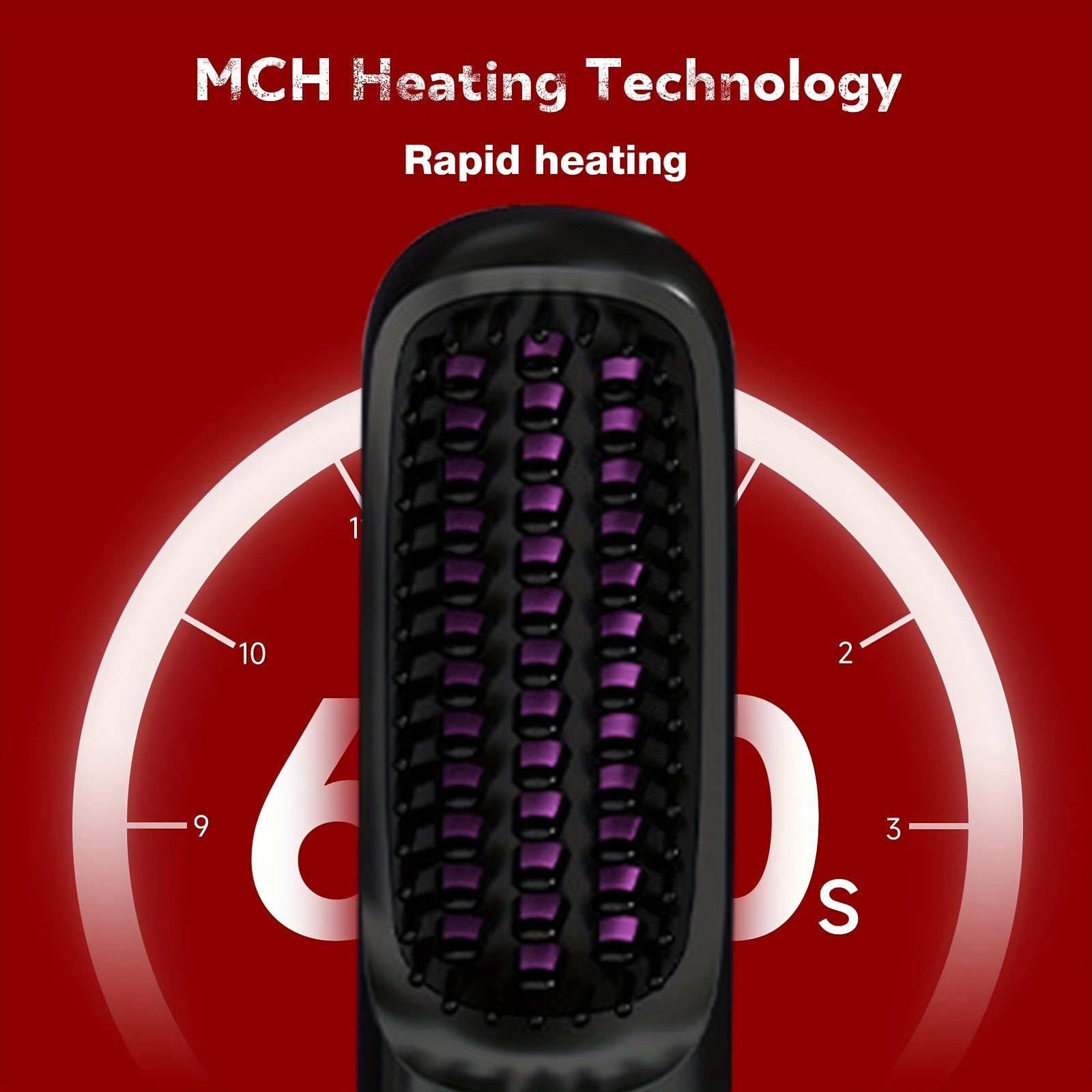 Cordless Hair Straightener Brush - Portable, Rechargeable, Fast Heating with 3 Temp Settings, Anti-Scald, 20Mins Auto-Off, Long Battery Life, and USB Charging for Travel