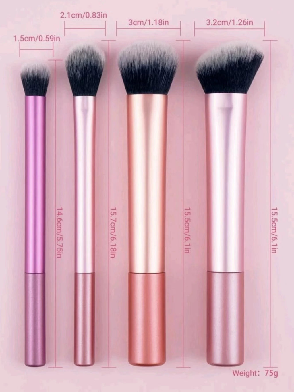 4 Makeup Brushes, Long Tube Makeup Brush Set, Multi-Color Makeup Brushes, Beauty Tools, Foundation Brush, Loose Powder Brush, Highlight Brush, Contour Brush, Eye Shadow Brush, Eye Makeup Brush, Concealer Brush, Blush Brush